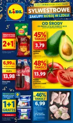 Gazetka promocyjna Lidl - GAZETKA - Gazetka - ważna od 30.12 do 30.12.2023 - strona 1 - produkty: Mozzarella, Kurczak, Gra, Chipsy, Coca-Cola, Chrupki, Pilos, Pomidory