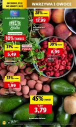 Gazetka promocyjna Lidl - GAZETKA - Gazetka - ważna od 30.12 do 30.12.2023 - strona 20 - produkty: Warzywa, Ser, Warzywa i owoce, Maliny, Brzoskwinie, Owoce, Chleb, Mięta, Liczi