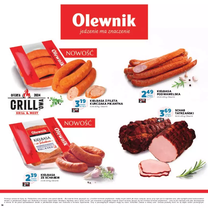 Gazetka promocyjna Stokrotka - Łap okazje - ważna 13.06.2023 do 26.06.2024 - strona 32 - produkty: Kiełbasa, Kiełbasa podwawelska, Kurczak, Mięso, Olewnik, Owoce, Warzywa, Wawel