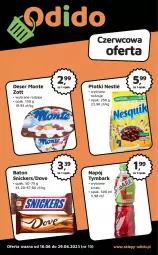 Gazetka promocyjna Odido - Gazetka - Gazetka - ważna od 29.06 do 29.06.2023 - strona 1 - produkty: Ser, Zott, Snickers, Dove, Tymbark, Baton, Deser, Napój, Nestlé, Monte