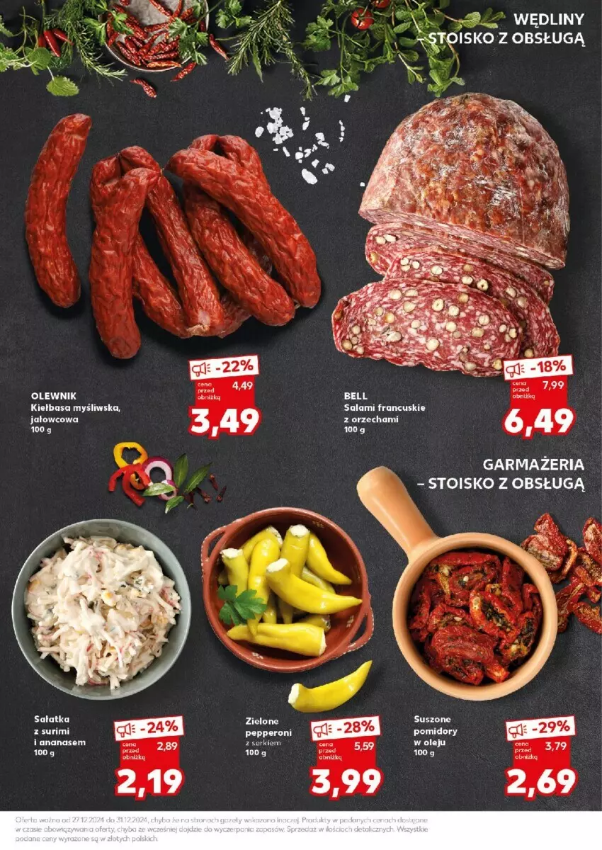 Gazetka promocyjna Kaufland - ważna 30.12 do 31.12.2024 - strona 27 - produkty: Ananas, Bell, Kiełbasa, Olej, Olewnik, Salami, Sałat, Sałatka, Ser