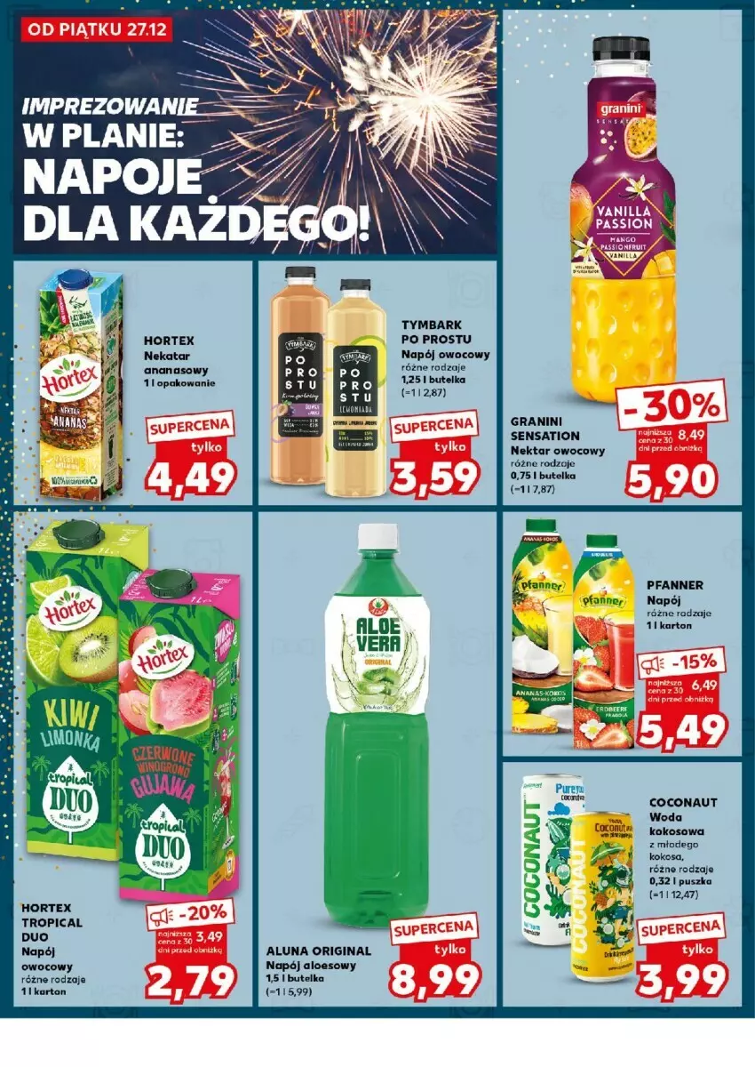 Gazetka promocyjna Kaufland - ważna 30.12 do 31.12.2024 - strona 30 - produkty: Ananas, Fa, Gin, Gra, Hortex, Kokos, Napój, Nektar, Sati, Tropical, Tymbark, Woda