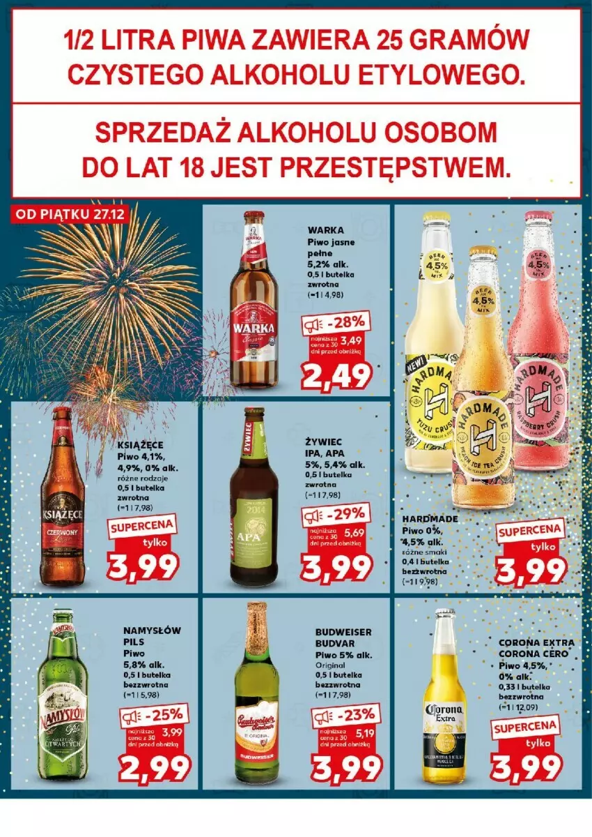 Gazetka promocyjna Kaufland - ważna 30.12 do 31.12.2024 - strona 35 - produkty: Corona Extra, Gin, Książęce, Namysłów, Piwo, Piwo jasne, Ser, Warka