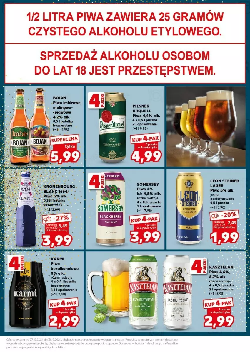 Gazetka promocyjna Kaufland - ważna 30.12 do 31.12.2024 - strona 36 - produkty: Imbir, Karmi, Kasztelan, Leon, Pilsner Urquell, Piwo, Piwo imbirowe, Somersby