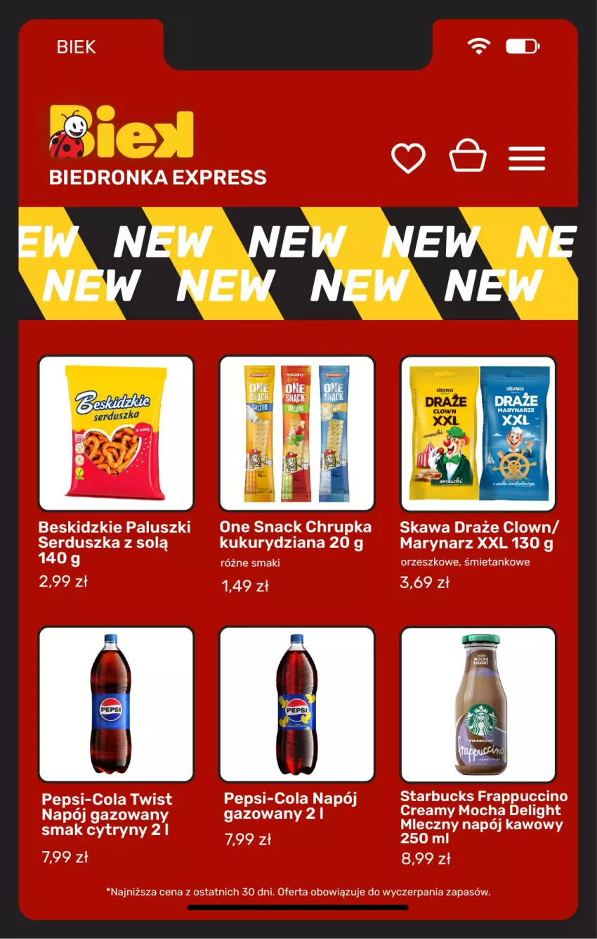 Gazetka promocyjna Biedronka - BIEK - ważna 10.07 do 17.07.2026 - strona 7 - produkty: Beskidzki, Beskidzkie paluszki, Kawa, Napój, Napój gazowany, Pepsi, Ser