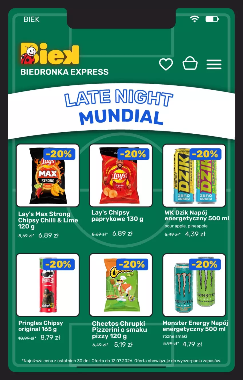 Gazetka promocyjna Biedronka - BIEK - ważna 10.07 do 17.07.2026 - strona 9 - produkty: Cheetos, Chipsy, Chrupki, Gin, Napój, Pringles