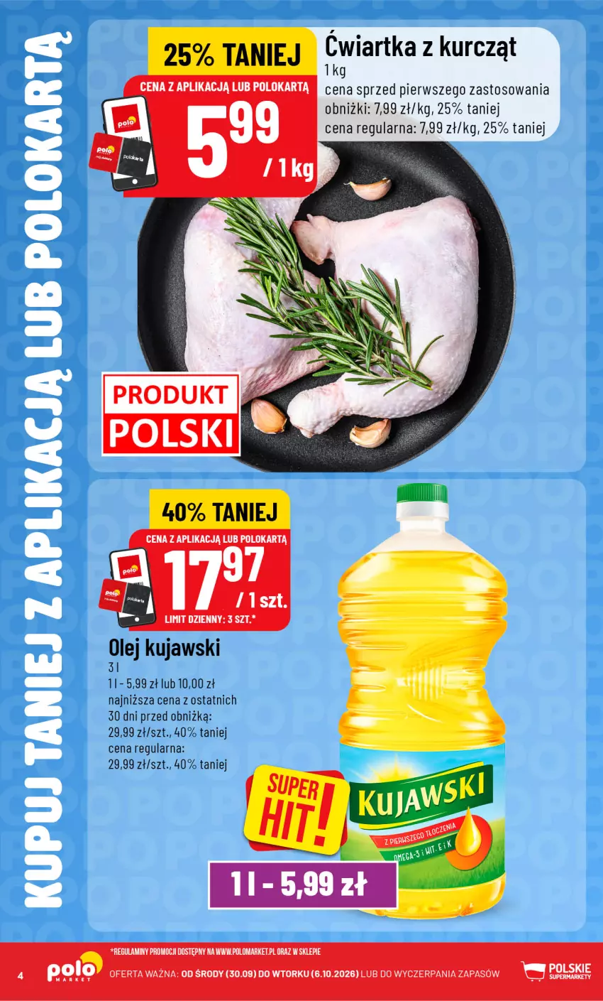 Gazetka promocyjna PoloMarket - Katalog Kupuj taniej z POLOappką - ważna 30.09 do 06.10.2026 - strona 4 - produkty: Kujawski, Olej