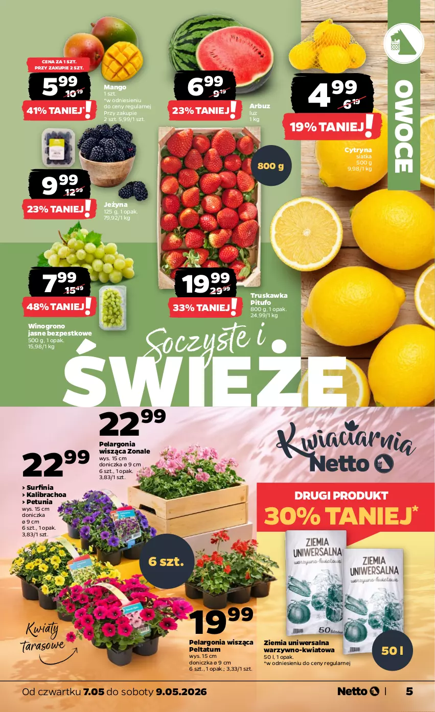 Gazetka promocyjna Netto - Od Czwartku - ważna 07.05 do 09.05.2026 - strona 5 - produkty: Arbuz, Mango, Owoce, Siatka, Surf, Wino