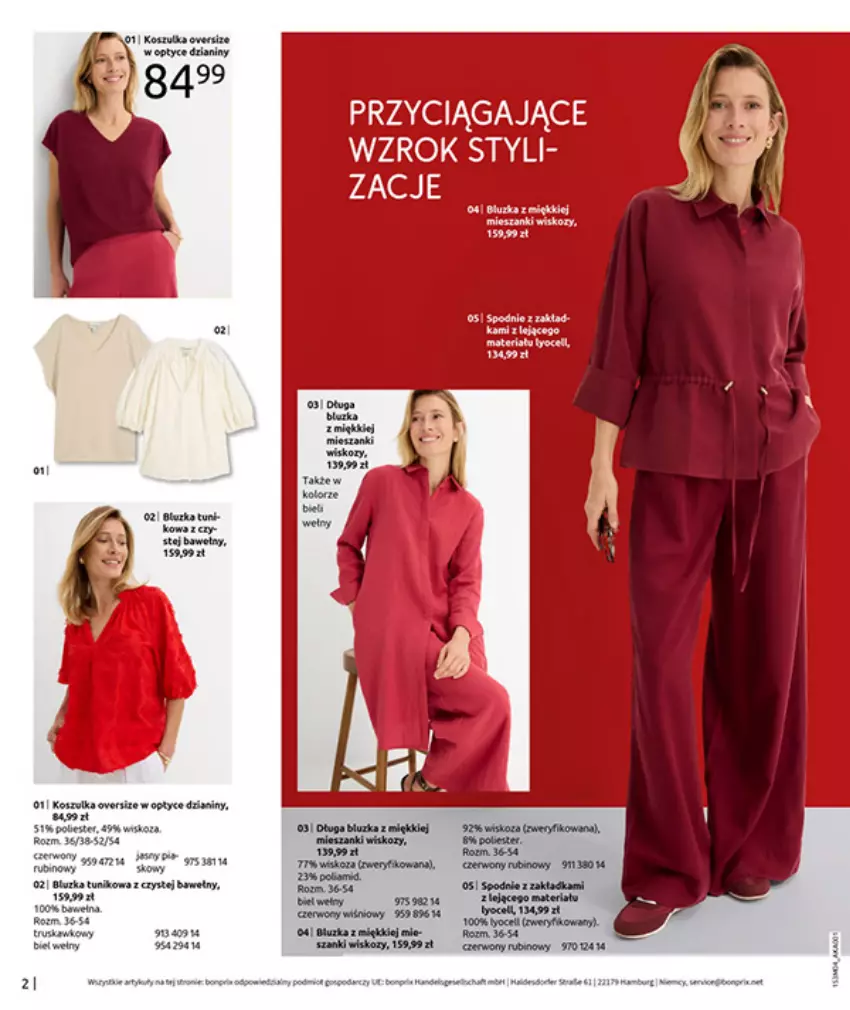 Gazetka promocyjna Bonprix - WSZYSTKO W CZERWIENI - ważna 30.03 do 27.04.2026 - strona 4 - produkty: Fa, Kosz, Koszulka