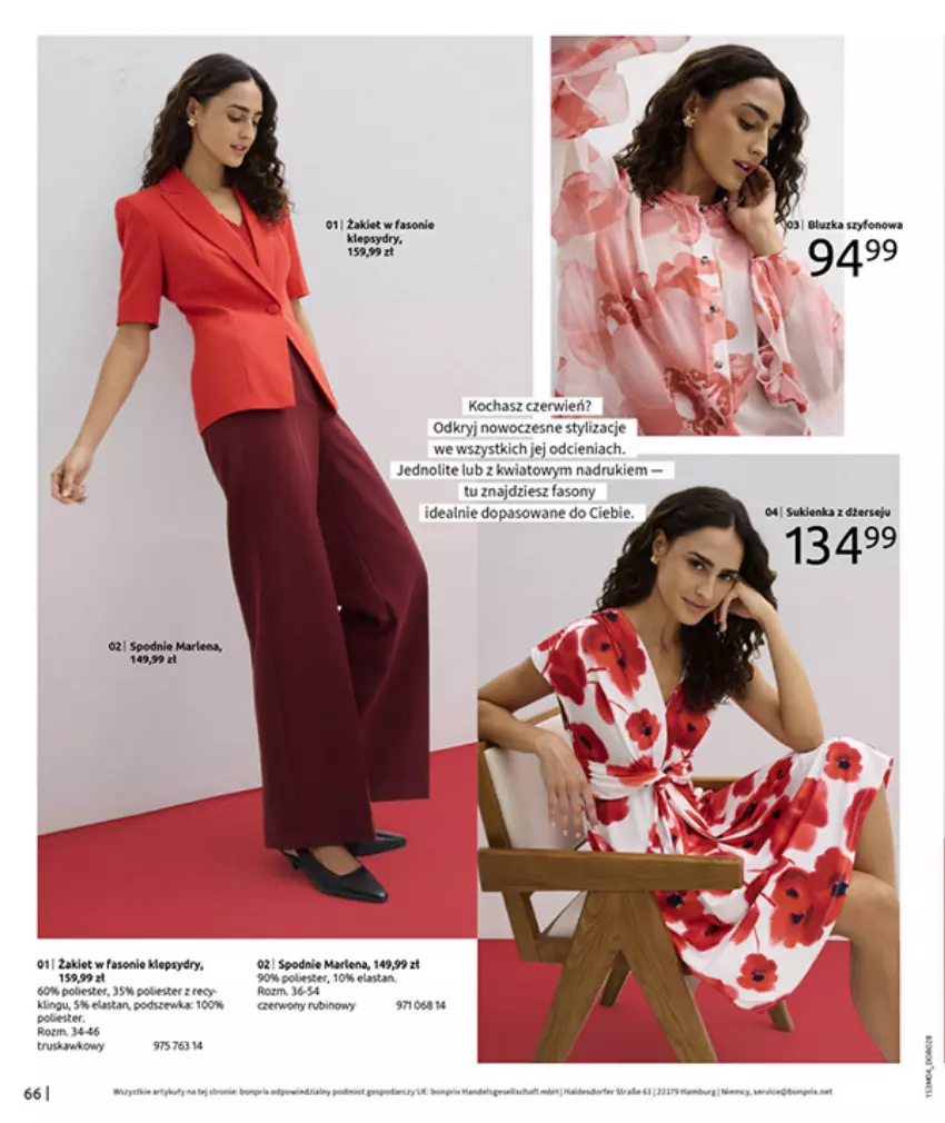 Gazetka promocyjna Bonprix - WSZYSTKO W CZERWIENI - ważna 30.03 do 27.04.2026 - strona 68 - produkty: Fa, Koc, LG, Por, Spodnie, Sukienka