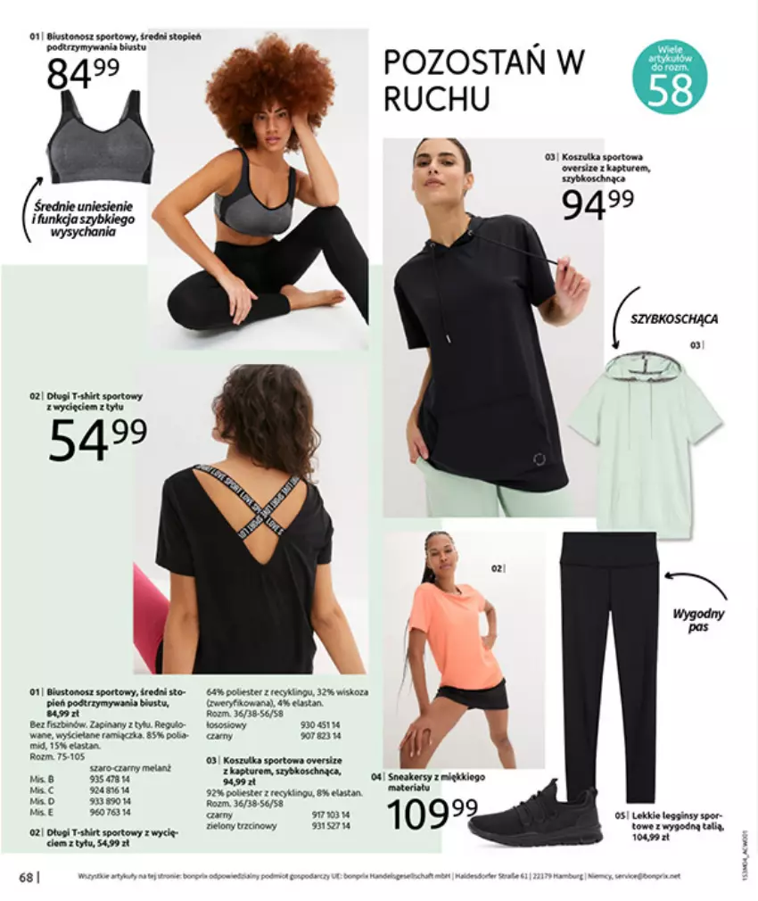 Gazetka promocyjna Bonprix - WSZYSTKO W CZERWIENI - ważna 30.03 do 27.04.2026 - strona 70 - produkty: Fa, Gin, Legginsy, Por, Sport, T-shirt, Top