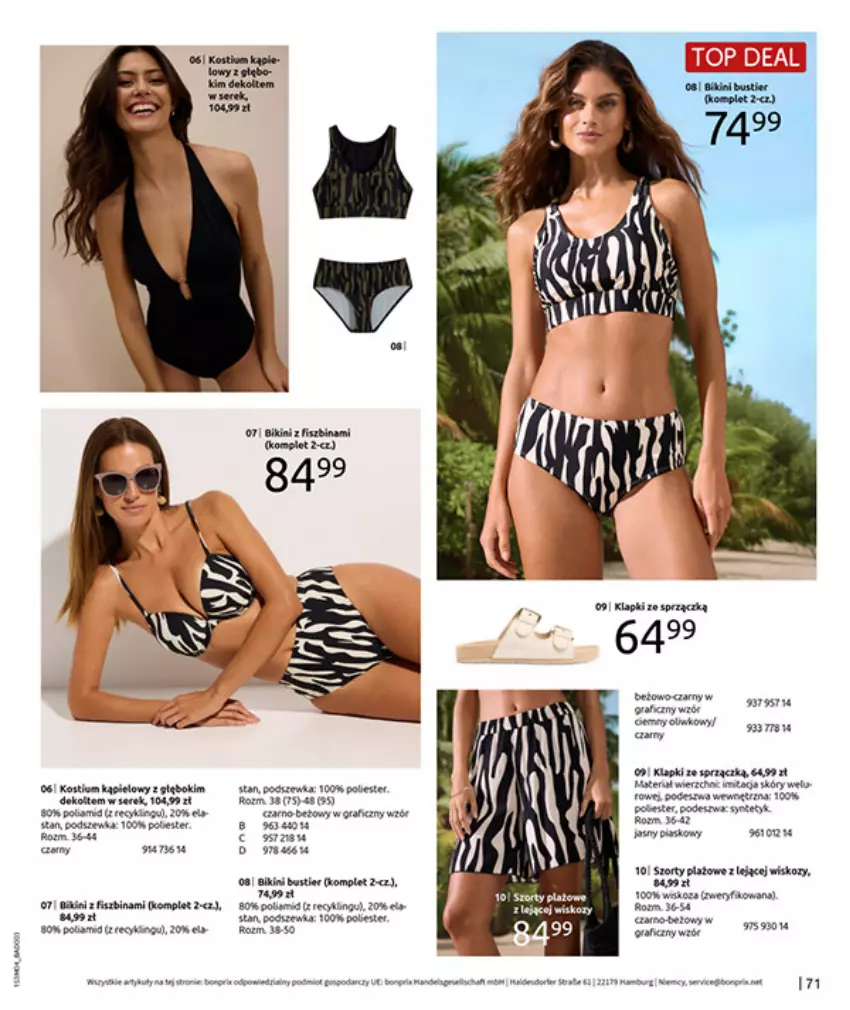 Gazetka promocyjna Bonprix - WSZYSTKO W CZERWIENI - ważna 30.03 do 27.04.2026 - strona 73 - produkty: Bikini, Fa, Gra, Klapki, Por