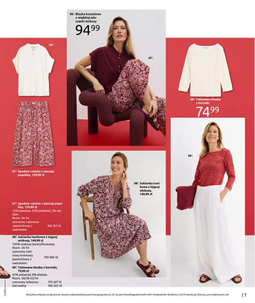 Gazetka promocyjna Bonprix - WSZYSTKO W CZERWIENI - ważna 30.03 do 27.04.2026 - strona 9 - produkty: Por, Sukienka