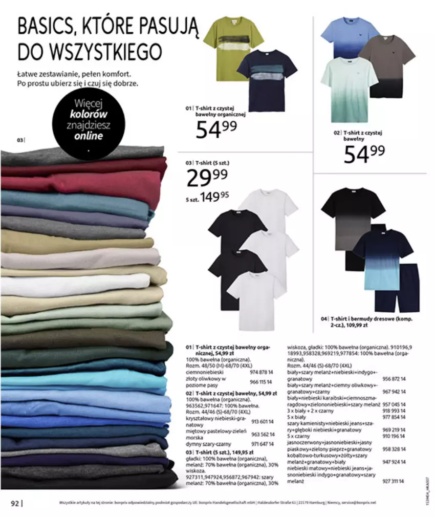 Gazetka promocyjna Bonprix - WSZYSTKO W CZERWIENI - ważna 30.03 do 27.04.2026 - strona 94 - produkty: Bermudy, Dres, Fa, Gra, Granat, Kiwi, Mola, Por, T-shirt, Wełna, Wiko