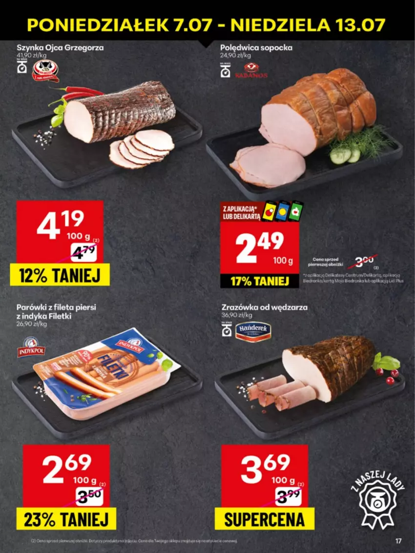 Gazetka promocyjna Delikatesy Centrum - Franczyza DC28 Poniedziałek - ważna 07.07 do 13.07.2025 - strona 17 - produkty: Koc, Orka, Polędwica, Szynka