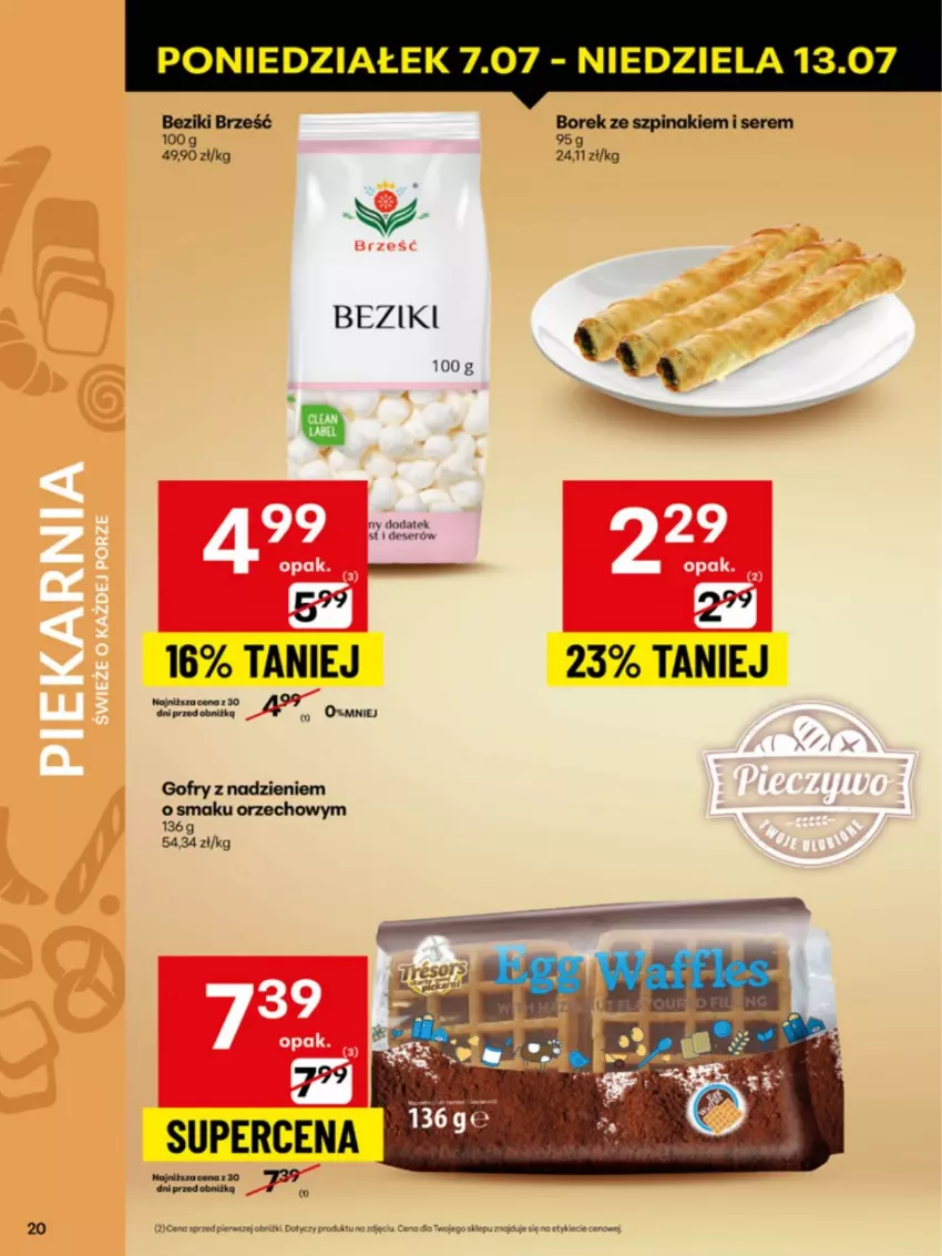 Gazetka promocyjna Delikatesy Centrum - Franczyza DC28 Poniedziałek - ważna 07.07 do 13.07.2025 - strona 20 - produkty: Gofry, Ser, Szpinak