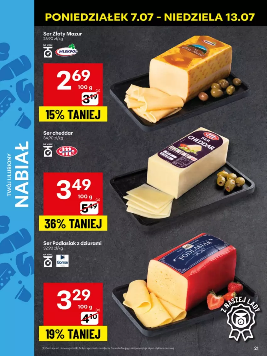 Gazetka promocyjna Delikatesy Centrum - Franczyza DC28 Poniedziałek - ważna 07.07 do 13.07.2025 - strona 21 - produkty: Ser, Złoty Mazur