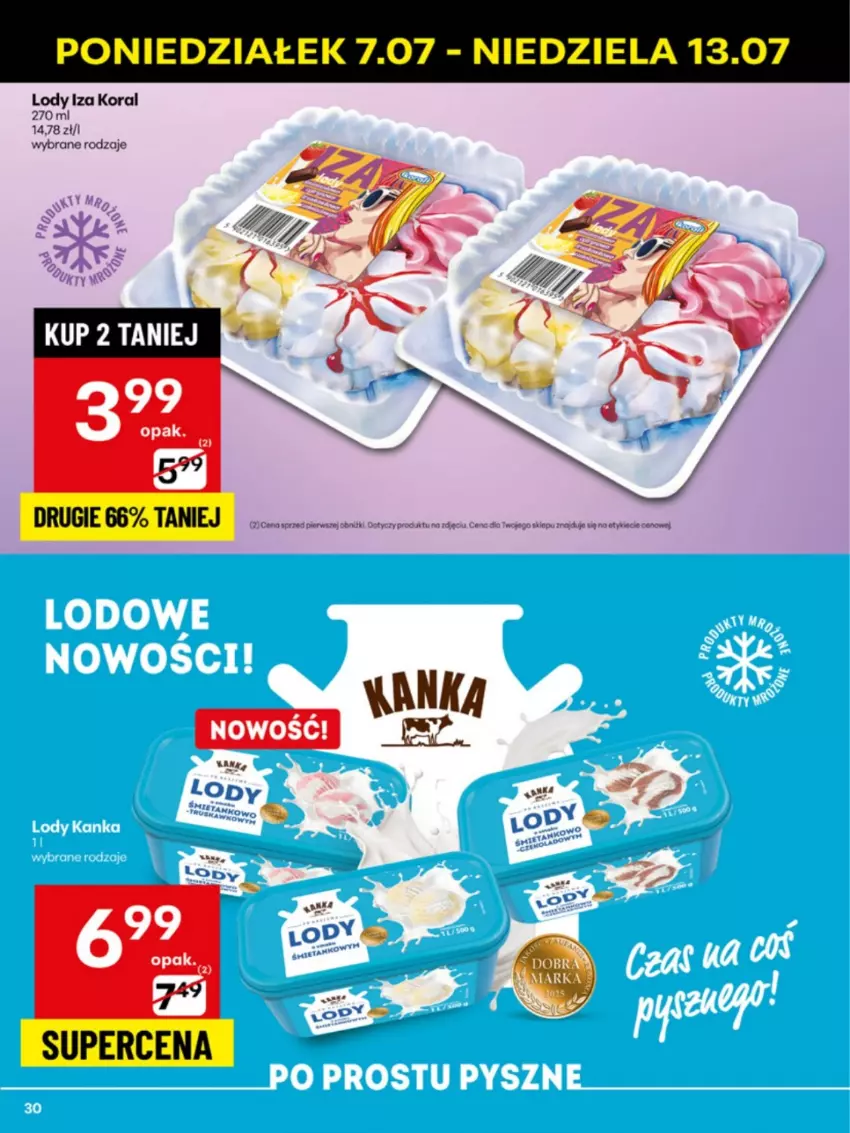 Gazetka promocyjna Delikatesy Centrum - Franczyza DC28 Poniedziałek - ważna 07.07 do 13.07.2025 - strona 30 - produkty: Lody