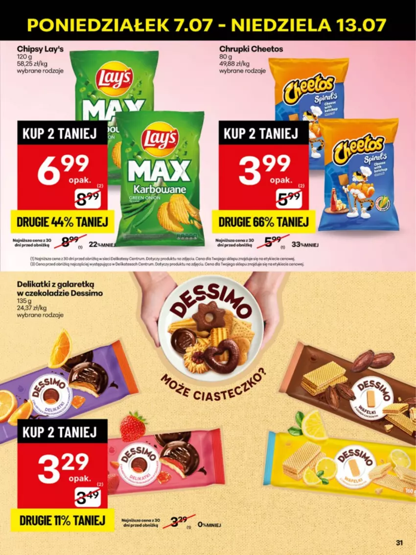 Gazetka promocyjna Delikatesy Centrum - Franczyza DC28 Poniedziałek - ważna 07.07 do 13.07.2025 - strona 31 - produkty: Cheetos, Chipsy, Chrupki, Gala, Rum
