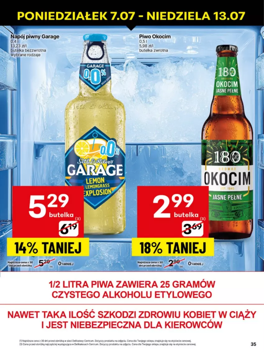 Gazetka promocyjna Delikatesy Centrum - Franczyza DC28 Poniedziałek - ważna 07.07 do 13.07.2025 - strona 35 - produkty: Gra, Koc, Okocim, Piec, Piwa, Piwo