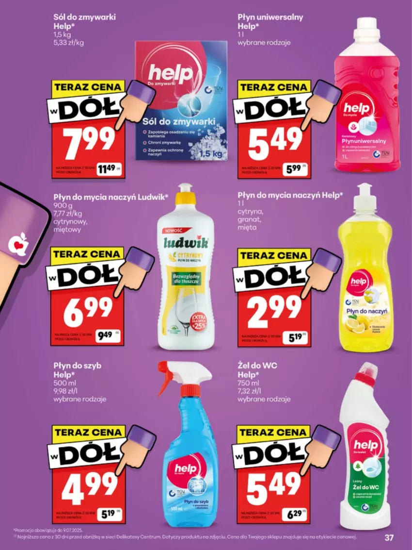 Gazetka promocyjna Delikatesy Centrum - Franczyza DC28 Poniedziałek - ważna 07.07 do 13.07.2025 - strona 37 - produkty: Do mycia naczyń, Gra, Granat, Ludwik, Płyn do mycia, Płyn do mycia naczyń, Płyn do szyb, Rum, Sól, Zmywarki