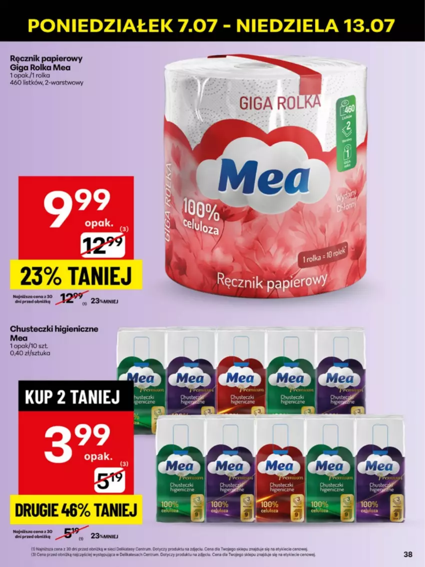 Gazetka promocyjna Delikatesy Centrum - Franczyza DC28 Poniedziałek - ważna 07.07 do 13.07.2025 - strona 38 - produkty: Chusteczki, Papier, Ręcznik, Rum