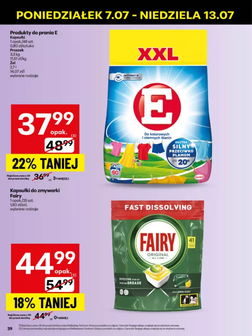 Gazetka promocyjna Delikatesy Centrum - Franczyza DC28 Poniedziałek - ważna 07.07 do 13.07.2025 - strona 39 - produkty: Fa, Fairy, Rum, Zmywarki