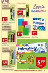 Gazetka promocyjna Auchan - Szkoła oszczędzania Supermarkety 25-31.08 - Gazetka - ważna od 31.08 do 31.08.2022 - strona 11 - produkty: Por, Długopis, Tusz, Plastelina, Fa