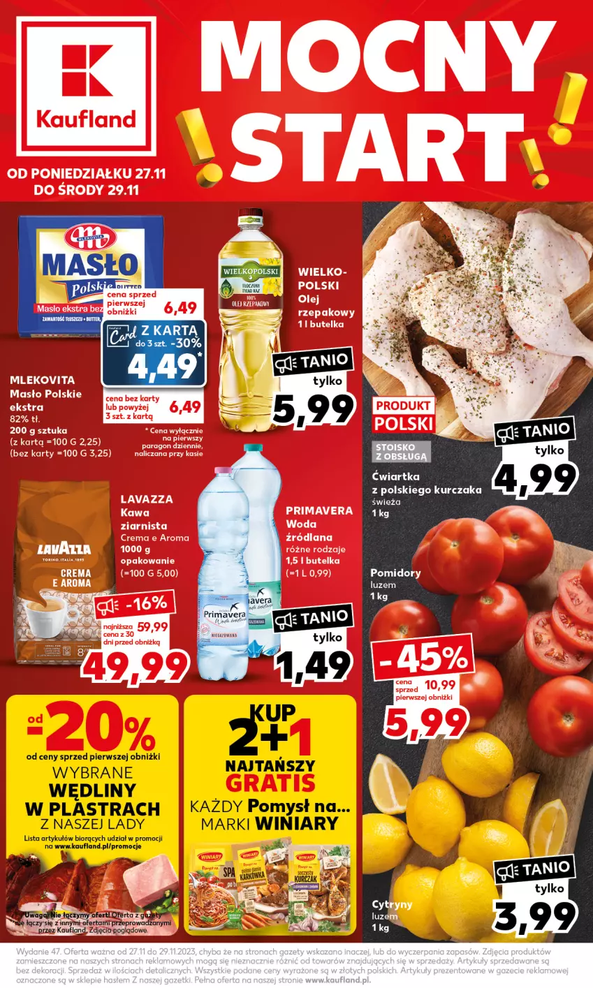 Gazetka promocyjna Kaufland - Mocny Start - ważna 27.11 do 29.11.2023 - strona 1 - produkty: Kurczak, Pomidory, Winiary