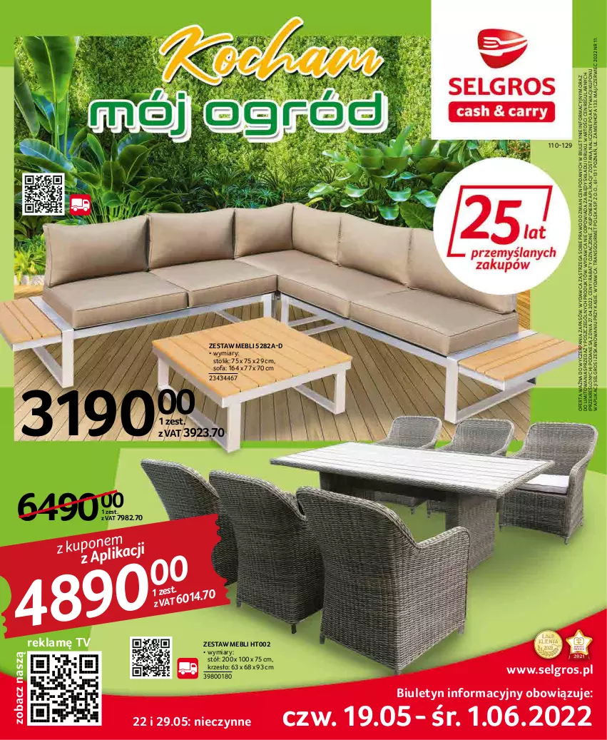 Gazetka promocyjna Selgros - Katalog Relaks - ważna 19.05 do 01.06.2022 - strona 1 - produkty: Fa, Krzesło, LG, Sofa, Stół, Stolik, Tran