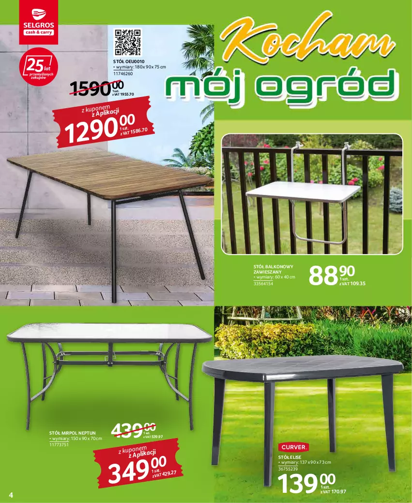 Gazetka promocyjna Selgros - Katalog Relaks - ważna 19.05 do 01.06.2022 - strona 4 - produkty: Stół