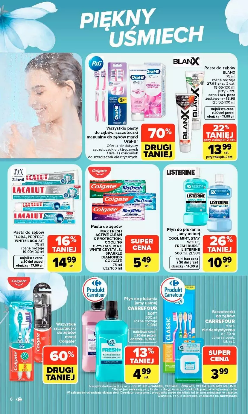 Gazetka promocyjna Carrefour - Gazetka Market w SUMIE siebie znasz najlepiej - ważna 07.09 do 19.09.2026 - strona 6 - produkty: Colgate, Flora, LG, Listerine, Pasta do zębów, Płyn do płukania, Tera