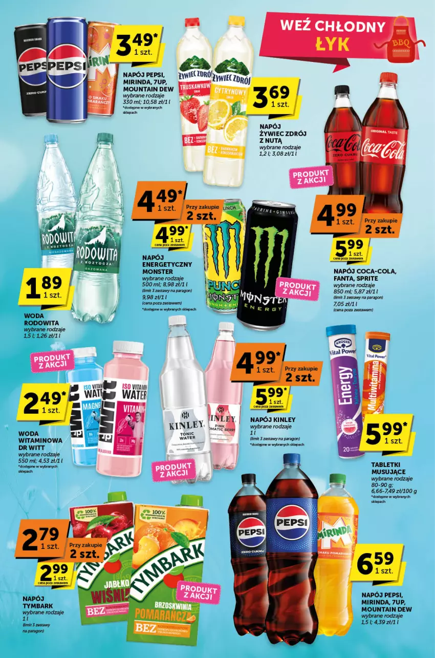 Gazetka promocyjna ABC - ważna 30.04 do 13.05.2025 - strona 11 - produkty: 7up, Coca-Cola, Fa, Fanta, Mirinda, Mus, Napój, Pepsi, Sprite, Tablet, Tabletki musujące, Woda