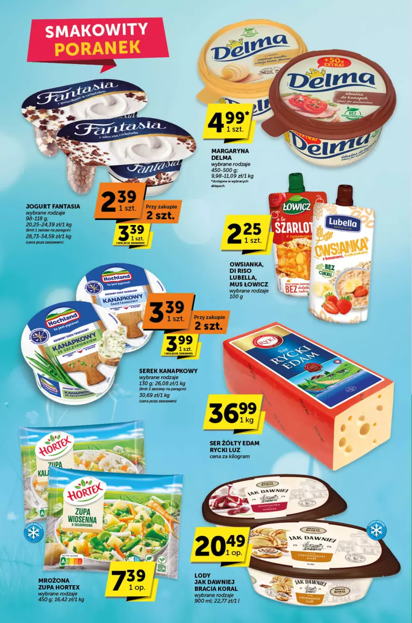 Gazetka promocyjna ABC - ważna 30.04 do 13.05.2025 - strona 8 - produkty: Bell, Bella, Delma, Edam, Fa, Fanta, Gra, Hortex, Jogurt, Lody, Lubella, Margaryna, Mus, Owsianka, Ser, Serek, Serek kanapkowy, Zupa
