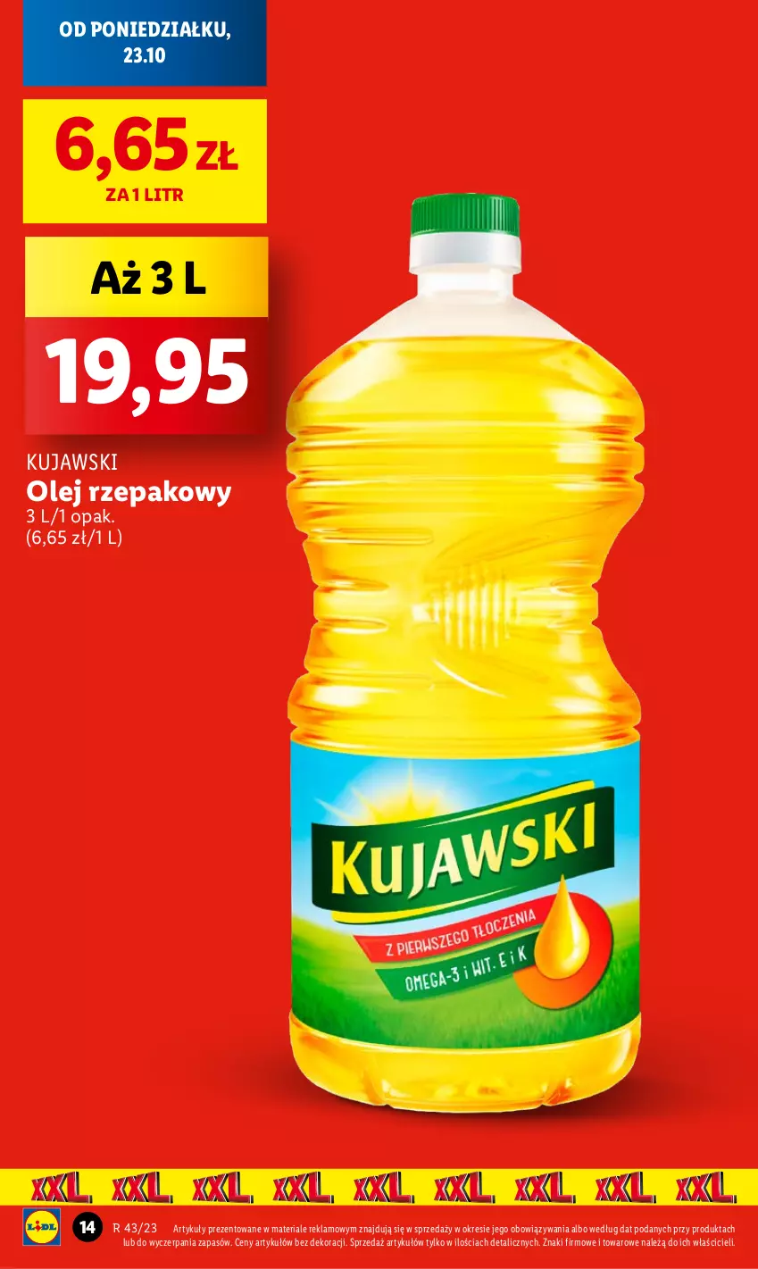 Gazetka promocyjna Lidl - GAZETKA - ważna 23.10 do 25.10.2023 - strona 18 - produkty: Kujawski, Olej, Olej rzepakowy