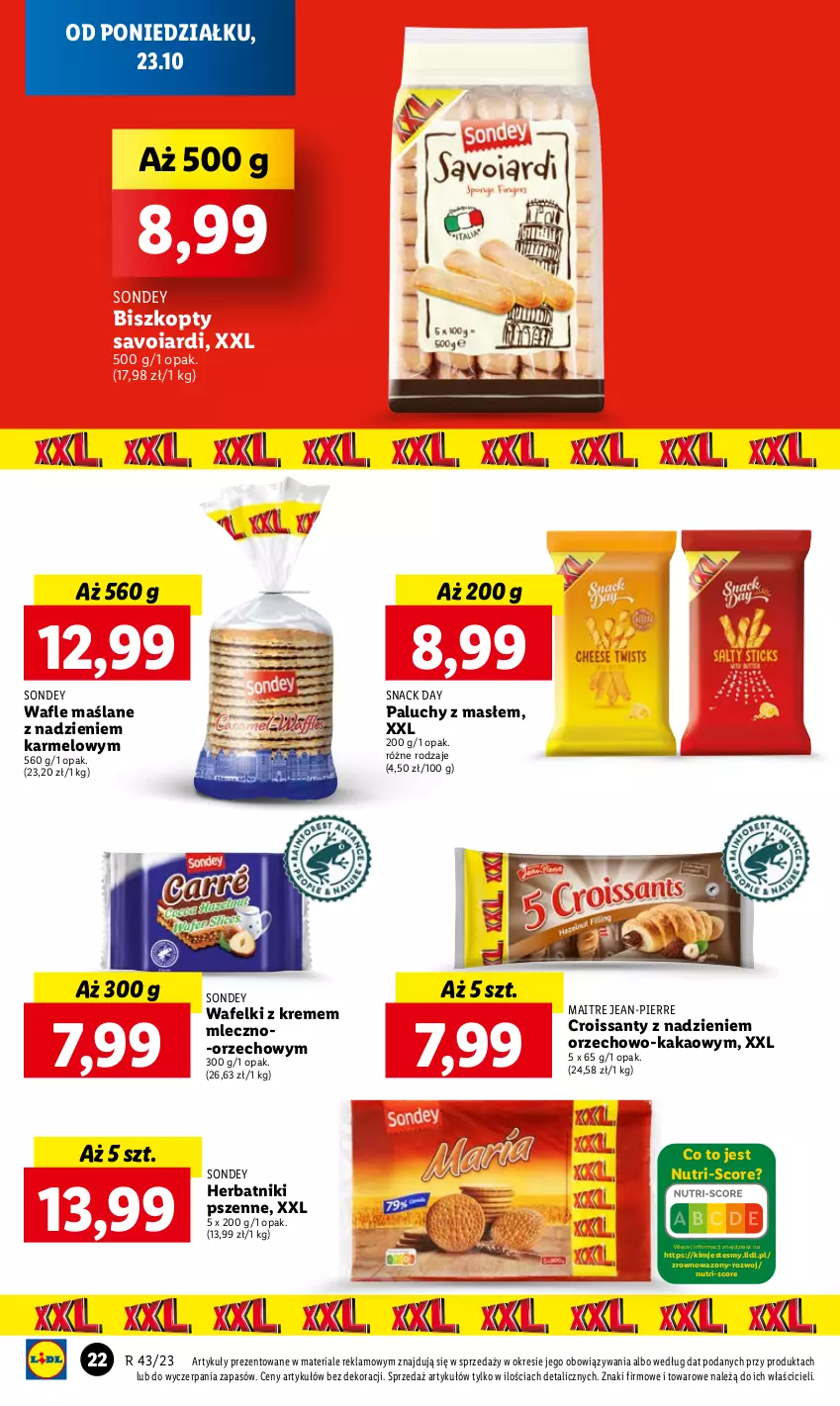 Gazetka promocyjna Lidl - GAZETKA - ważna 23.10 do 25.10.2023 - strona 26 - produkty: Biszkopty, Croissant, Herbatniki, Kakao, Wafle, Wazon