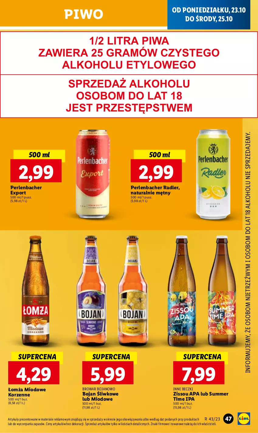 Gazetka promocyjna Lidl - GAZETKA - ważna 23.10 do 25.10.2023 - strona 51 - produkty: NBA, Piwo, Por, Radler