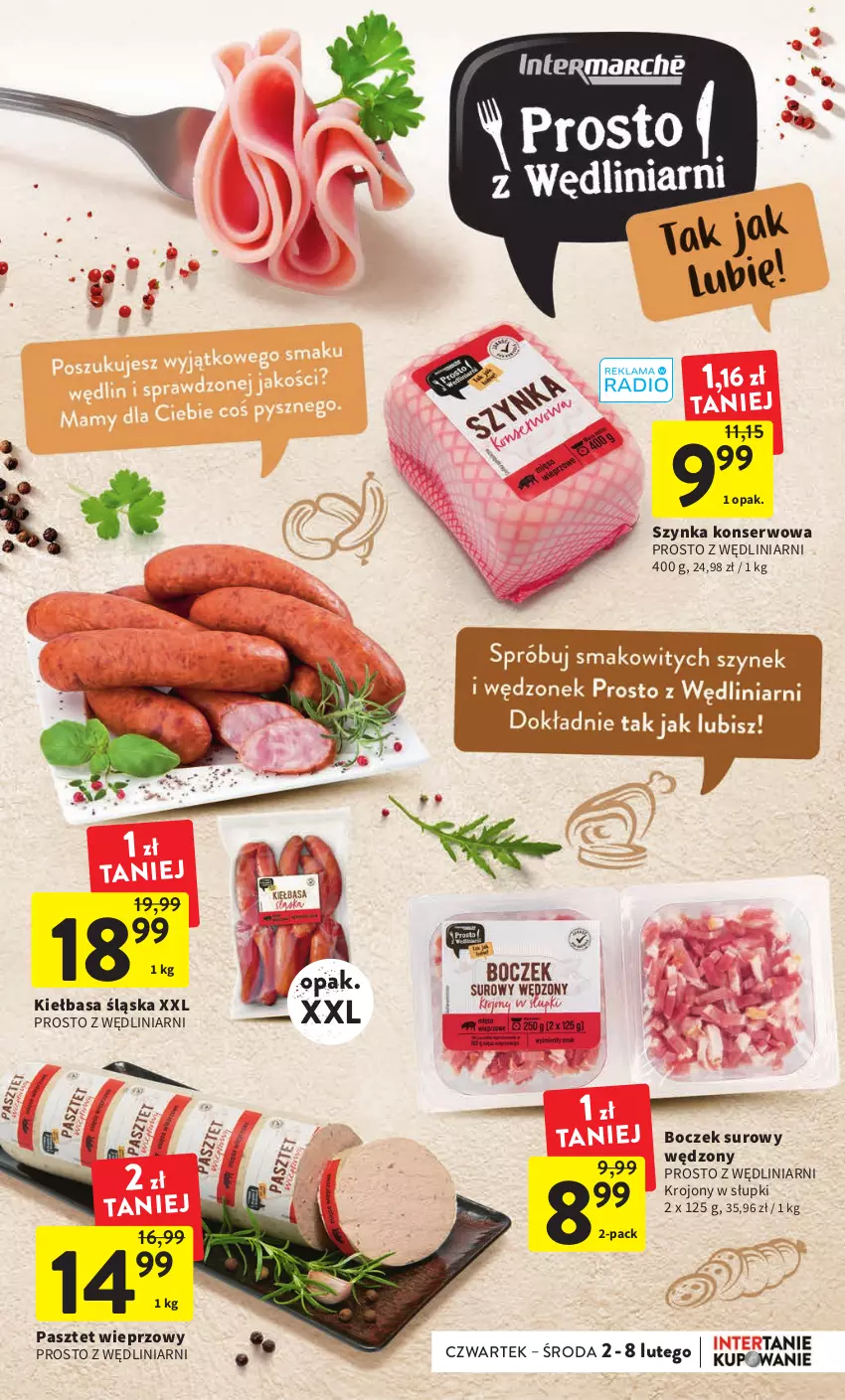 Gazetka promocyjna Intermarche - Gazetka Intermarche - ważna 02.02 do 08.02.2023 - strona 17 - produkty: Boczek, Kiełbasa, Kiełbasa śląska, Pasztet, Ser, Szynka, Szynka konserwowa