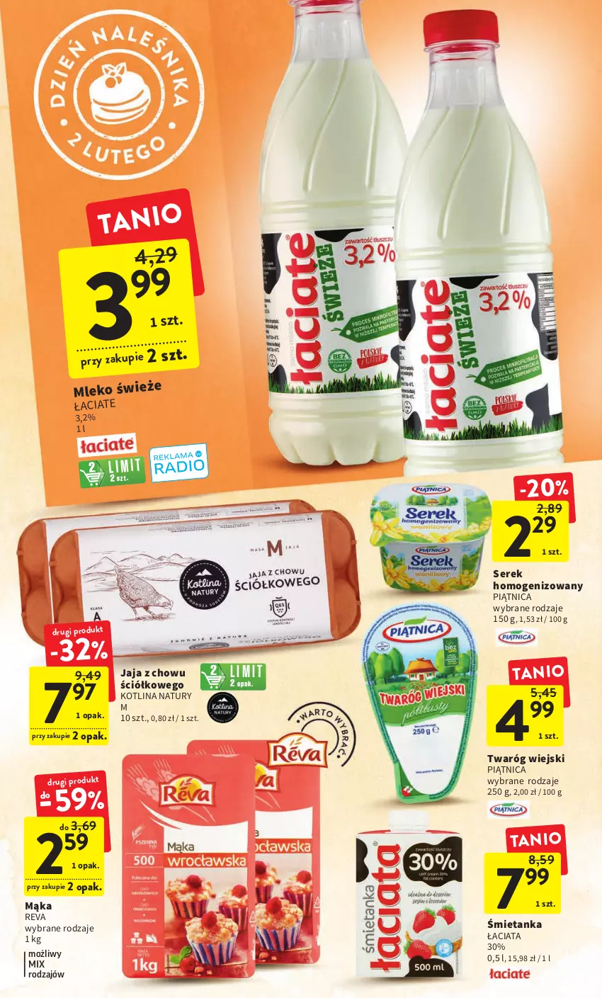 Gazetka promocyjna Intermarche - Gazetka Intermarche - ważna 02.02 do 08.02.2023 - strona 24 - produkty: Jaja, Kotlin, Mąka, Mleko, Piątnica, Ser, Serek, Serek homogenizowany, Twaróg