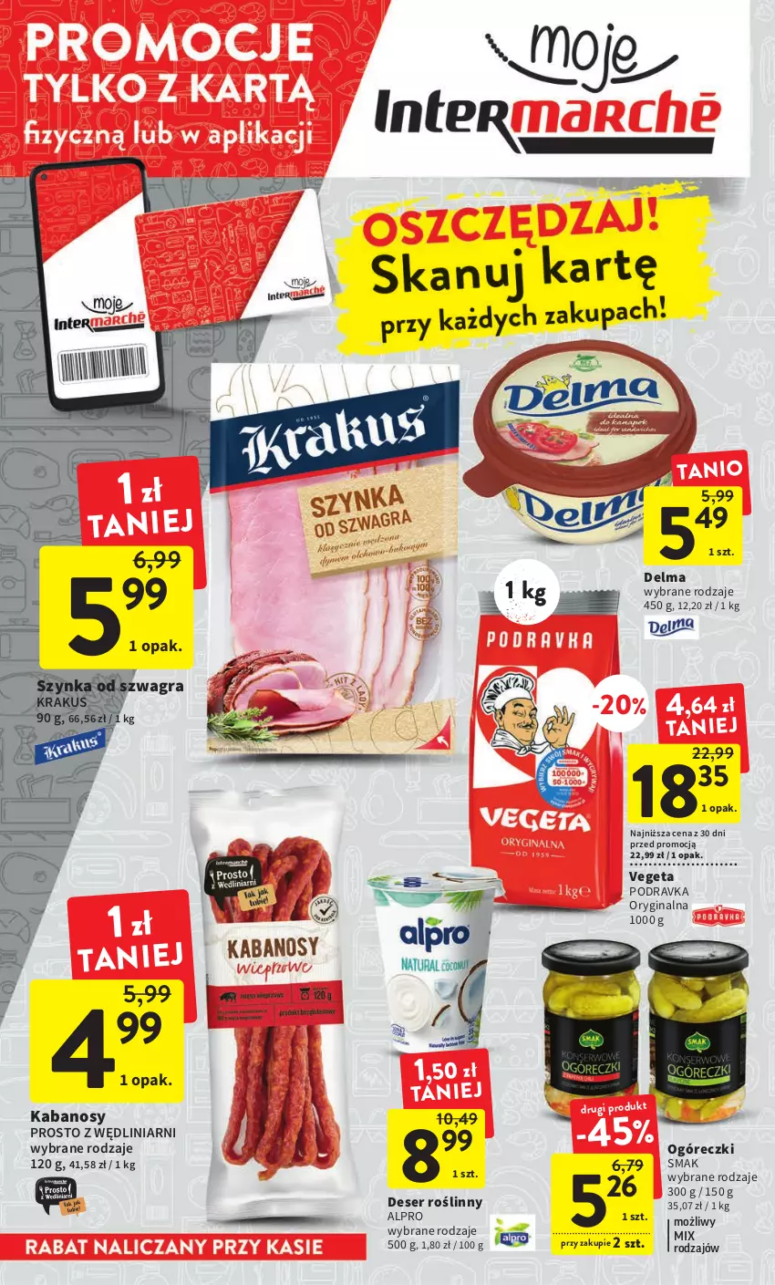 Gazetka promocyjna Intermarche - Gazetka Intermarche - ważna 02.02 do 08.02.2023 - strona 8 - produkty: Alpro, Delma, Deser, Gin, Gra, Kabanos, Krakus, Podravka, Ser, Szynka, Vegeta