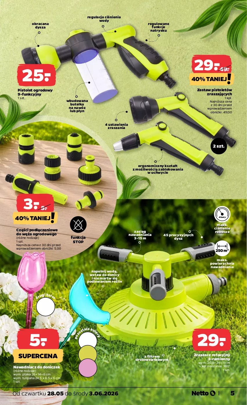 Gazetka promocyjna Netto - Od Czwartku - ważna 28.05 do 03.06.2026 - strona 5 - produkty: Acana, Nawóz, Pistolet, Top, Tulipan