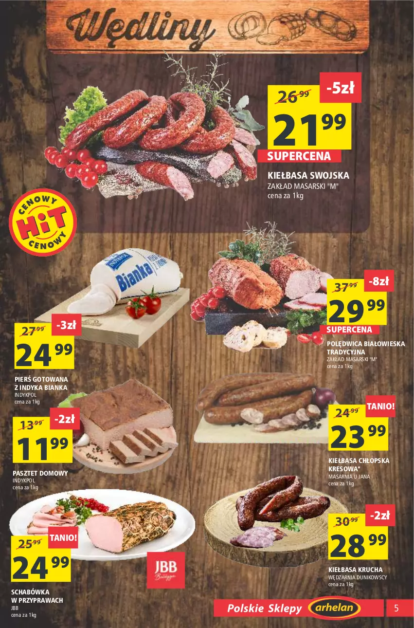 Gazetka promocyjna Arhelan - Gazetka - ważna 12.03 do 21.03.2021 - strona 5 - produkty: Bianka, Kiełbasa, Kiełbasa krucha, Pasztet, Polędwica