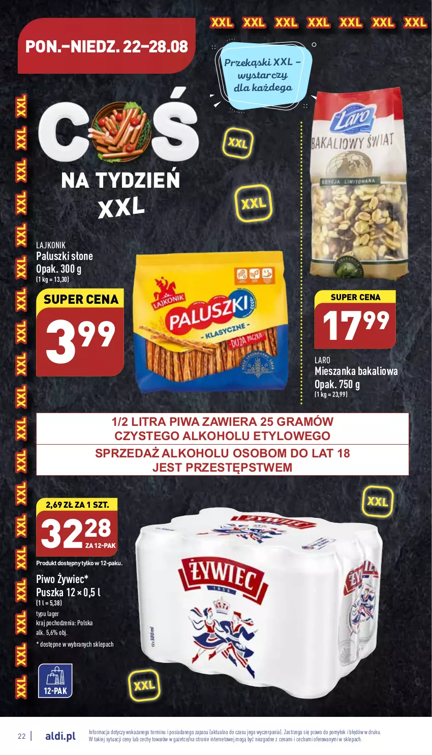 Gazetka promocyjna Aldi - Pełny katalog - ważna 22.08 do 28.08.2022 - strona 22 - produkty: Gra, Lajkonik, Mieszanka bakaliowa, Piwa, Piwo