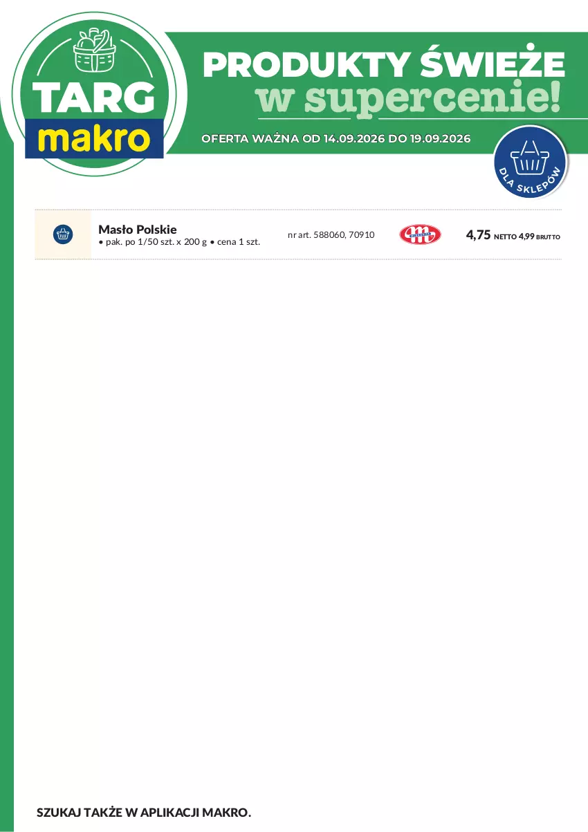 Gazetka promocyjna Makro - Targ MAKRO - oferta świeża w super cenach! - ważna 13.09 do 19.09.2026 - strona 8 - produkty: Masło