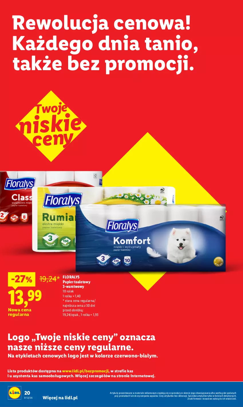 Gazetka promocyjna Lidl - Rewolucja cenowa! - ważna 23.05 do 01.07.2026 - strona 20 - produkty: Flora, Papier, Papier toaletowy