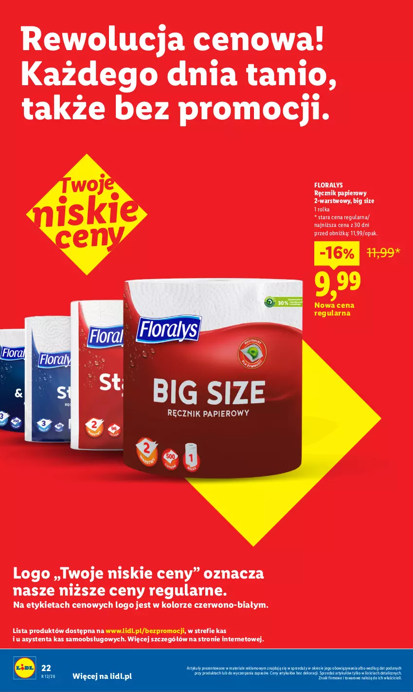 Gazetka promocyjna Lidl - Rewolucja cenowa! - ważna 23.05 do 01.07.2026 - strona 22 - produkty: Flora, Papier, Ręcznik