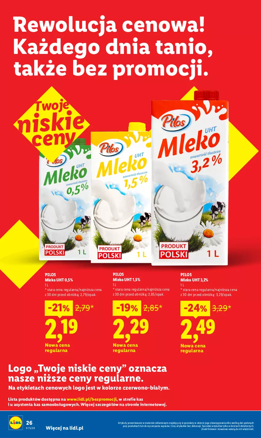 Gazetka promocyjna Lidl - Rewolucja cenowa! - ważna 23.05 do 01.07.2026 - strona 26 - produkty: Mleko, Pilos