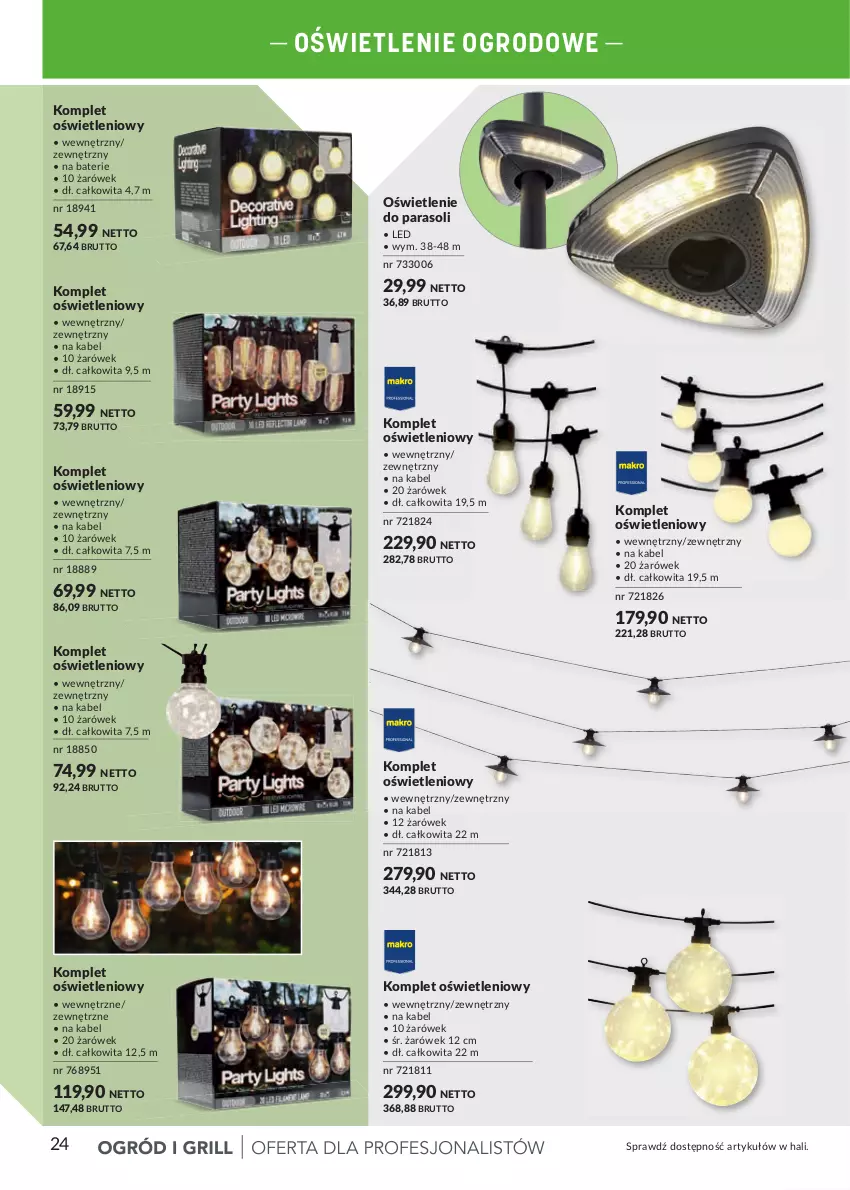 Gazetka promocyjna Makro - Meble i grille. Oferta dla profesjonalistów - ważna 13.03 do 31.08.2023 - strona 24 - produkty: Parasol