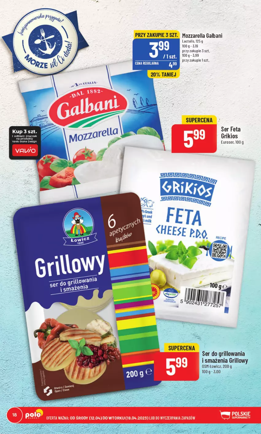 Gazetka promocyjna PoloMarket - Gazetka pomocyjna - ważna 12.04 do 18.04.2023 - strona 18 - produkty: Feta, Galbani, Grill, Mozzarella, Ser