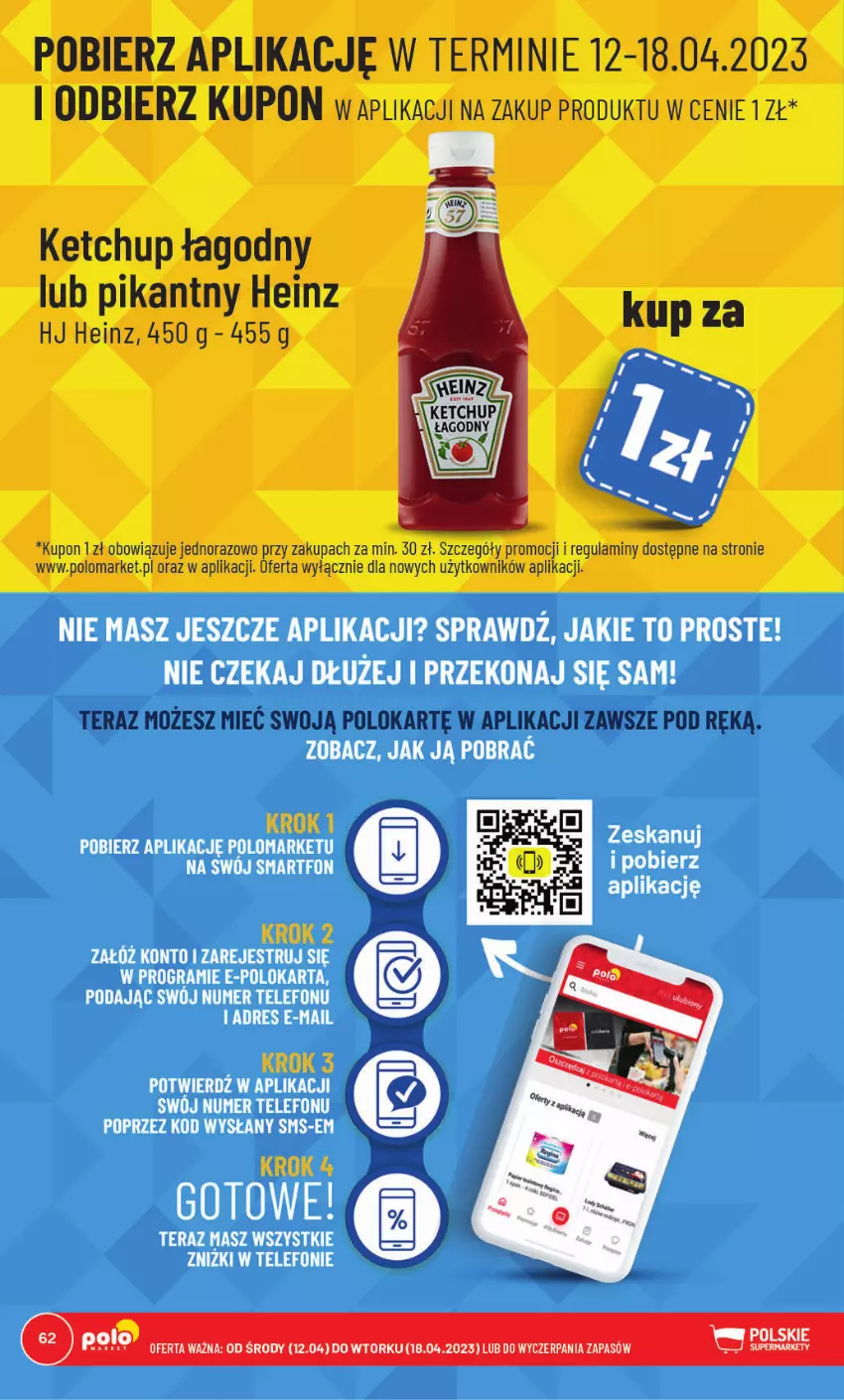 Gazetka promocyjna PoloMarket - Gazetka pomocyjna - ważna 12.04 do 18.04.2023 - strona 62 - produkty: Heinz, Ketchup, Tera